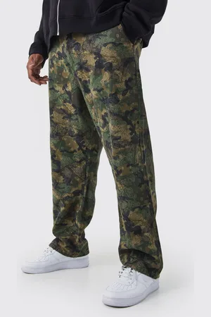 Boohoo Mens Plus Straight Camo Bandana Cargo Trouser
