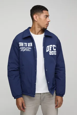Boohoo Mens OFCL Padded Nylon Coach Jacket In