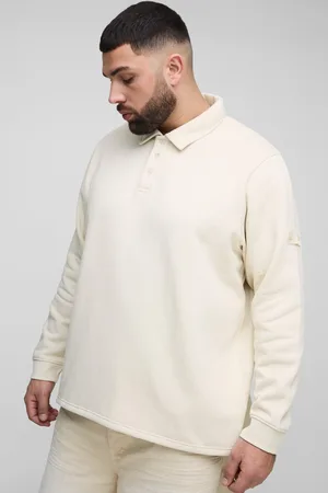Boohoo Mens Plus Woven Tab Rugby Polo