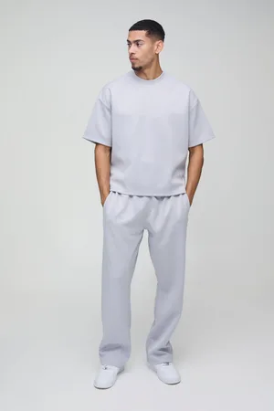 Boohoo Mens Oversized Boxy Scuba T-Shirt & Jogger Long Set