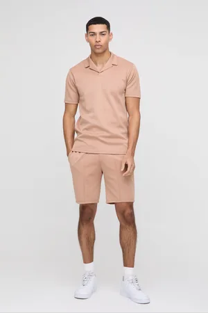 Boohoo Mens Slim Scuba Polo & Short Set