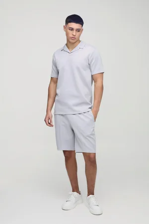 Boohoo Mens Slim Scuba Polo & Short Set