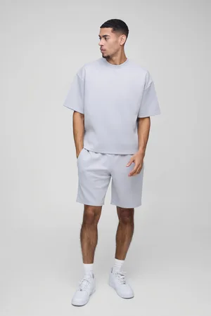 Boohoo Mens Oversized Boxy Scuba T-Shirt & Short Set