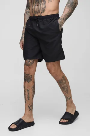 Boohoo Mens Tall Branded Mid Length Swim Shorts