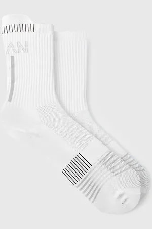 Boohoo Mens Man Active Reflective Running Crew Socks 2Pack