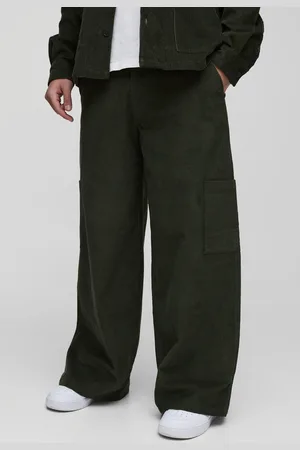 Boohoo Mens Super Baggy Corduroy Multi Pocket Cargo Trousers