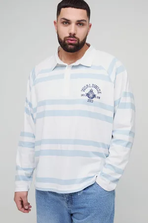 Boohoo Mens Plus Oversized Raglan Embroidered Polo