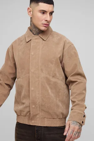 Boohoo Mens Tall Faux Suede Boxy Harrington Jacket
