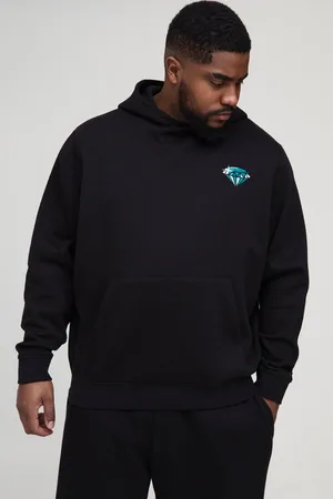Boohoo Mens Plus Diamond Embroidered Regular Fit Hoodie