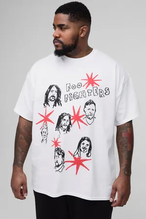 Boohoo Mens Plus Foo Fighters License Print Regular Fit T-Shirt
