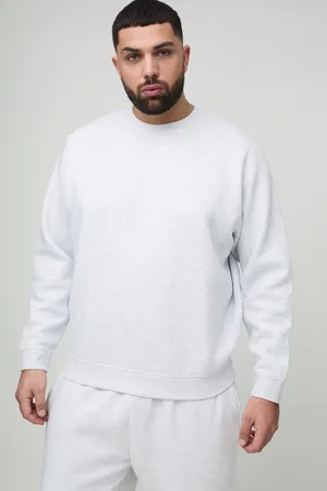 Boohoo Mens Plus 330GSM Basic Crew Neck Regular Fit Sweatshirt