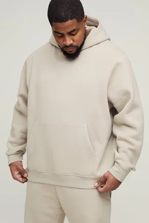 Boohoo Mens Plus 330GSM Regular Fit Over The Head Basic Hoodie