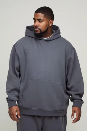 Boohoo Mens Plus 330GSM Basic Oversized Over The Head Hoodie