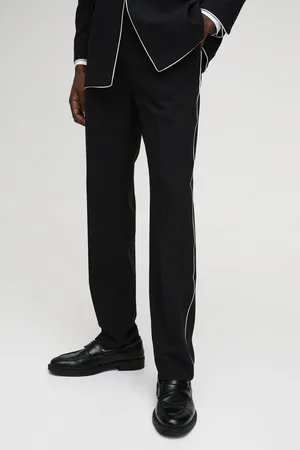 Boohoo Mens Straight Leg Contrast Panel Trouser