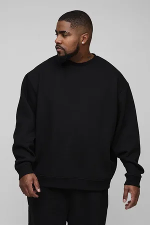 Boohoo Mens Plus 330GSM Oversized Basic Crew Neck Sweatshirt