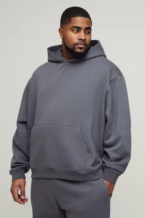 Boohoo Mens Plus 330GSM Oversized Boxy Basic Hoodie
