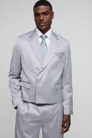 Boohoo Mens Oversized Boxy Satin Blazer