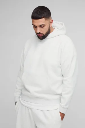 Boohoo Mens Plus 330GSM BM Signature Over The Head Regular Fit Hoodie