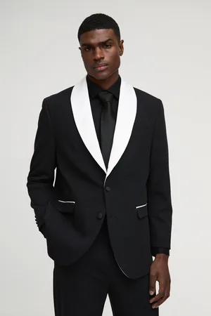 Boohoo Mens Straight Fit Shawl Collar Blazer