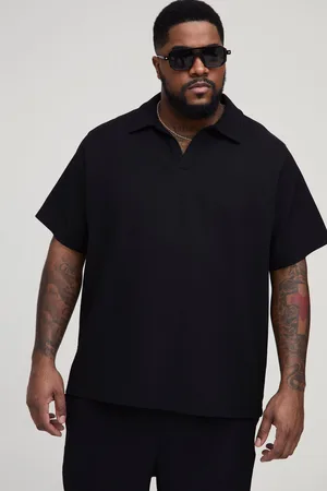 Boohoo Mens Plus Pleated Regular Fit Polo Shirt