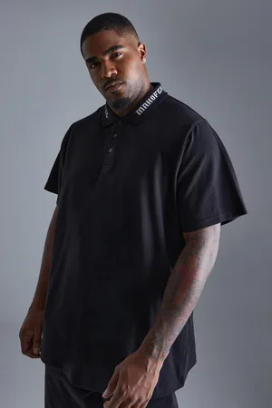 Boohoo Mens Plus Man Ofcl Collar Pique Polo