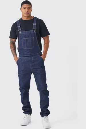 Boohoo Mens Full Length Denim Dungarees