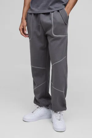 Boohoo Mens Baggy Contrast Stitch Seam Detail Jogger