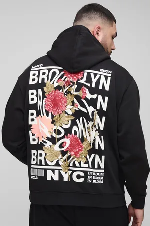 Boohoo Mens Plus Brooklyn Oversized Graphic Hoodie