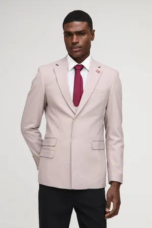 Boohoo Mens Slim Fit Textured Twill Blazer