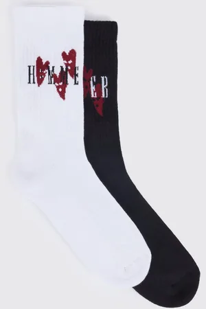 Boohoo Mens 2 Pack Heart Socks