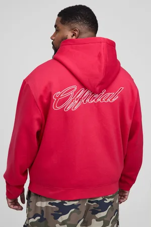 Boohoo Mens Plus Official Boxy Fit Zip Through Hoodie