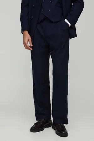 Boohoo Mens Relaxed Fit Pleat Detail Tailored Trouser