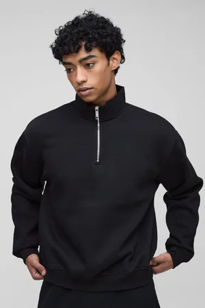 Boohoo Mens 330GSM Oversized Basic Boxy Funnel Neck Sweatshirt