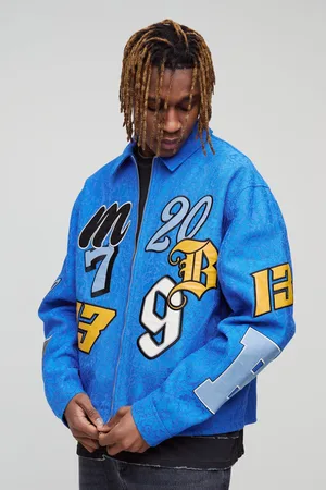 Boohoo Mens Tall Boxy Oversized Lace All Over Applique Harrington Jacket