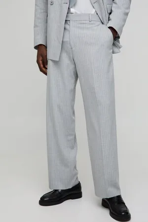 Boohoo Mens Relaxed Fit Fixed Waistband Pinstripe Suit Trouser