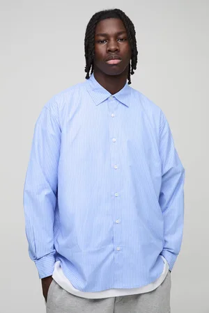 Boohoo Mens Super Oversized Long Sleeve Stripe Shirt