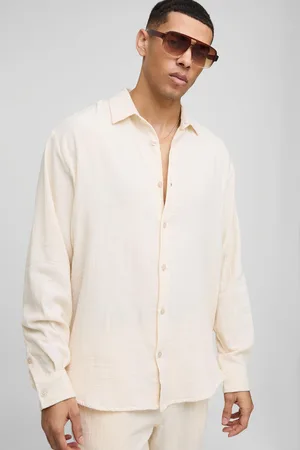 Boohoo Mens Super Oversized Relaxed Cheesecloth Shirt