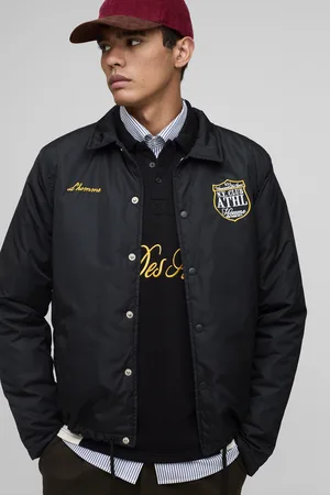 Boohoo Mens Regular Fit Padded Nylon Varsity Coach Jacket