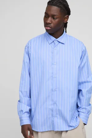 Boohoo Mens Super Oversized Stripe Long Sleeve Shirt