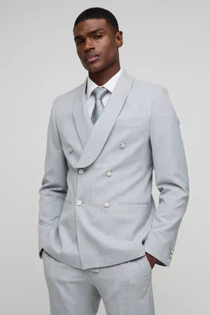 Boohoo Mens Slim Fit Double Breasted Suit Jacket