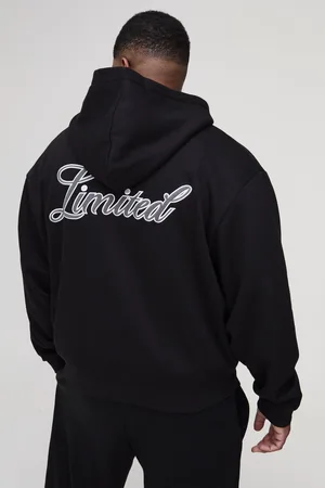 Boohoo Mens Plus Limited Boxy Fit Zip Through Hoodie