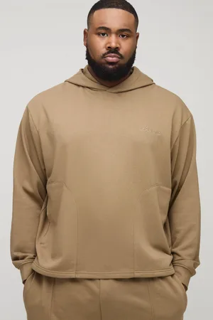 Boohoo Mens Plus Tonal Embroidered Welt Pocket Hoodie