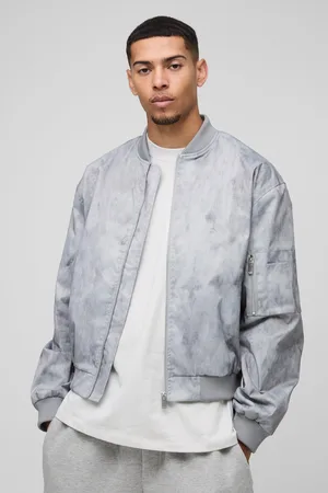 Boohoo Mens Regular Fit Lightweight Washed Look Nylon Bomber Jacket