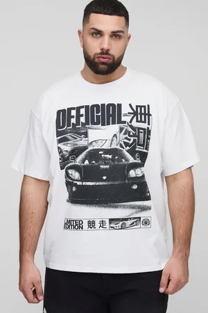 Boohoo Mens Plus Oversized Official Car Print T-Shirt