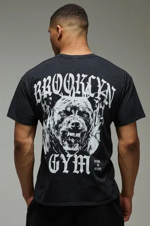 Boohoo Mens Man Active Washed Brooklyn Gym Oversized T-shirt