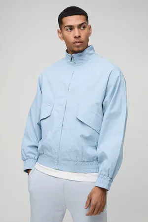 Boohoo Mens Oversized Boxy Pocket Detail Twill Funnel Neck Bomber Jacket