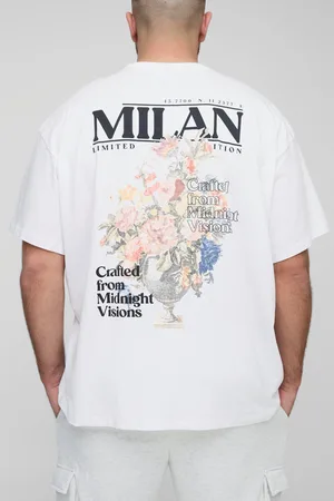 Boohoo Mens Plus Oversized Milan Floral Print T-Shirt
