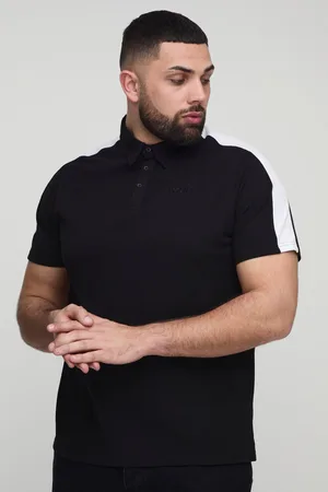 Boohoo Mens Plus Slim Fit Man Pique Colour Block Polo