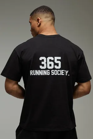 Boohoo Mens MAN Active Oversized 365 Running Society T-Shirt
