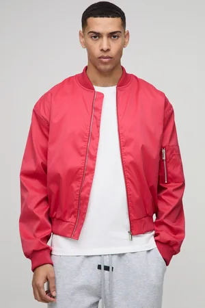 Boohoo Mens Regular Fit Lightweight Washed Look Nylon Bomber Jacket